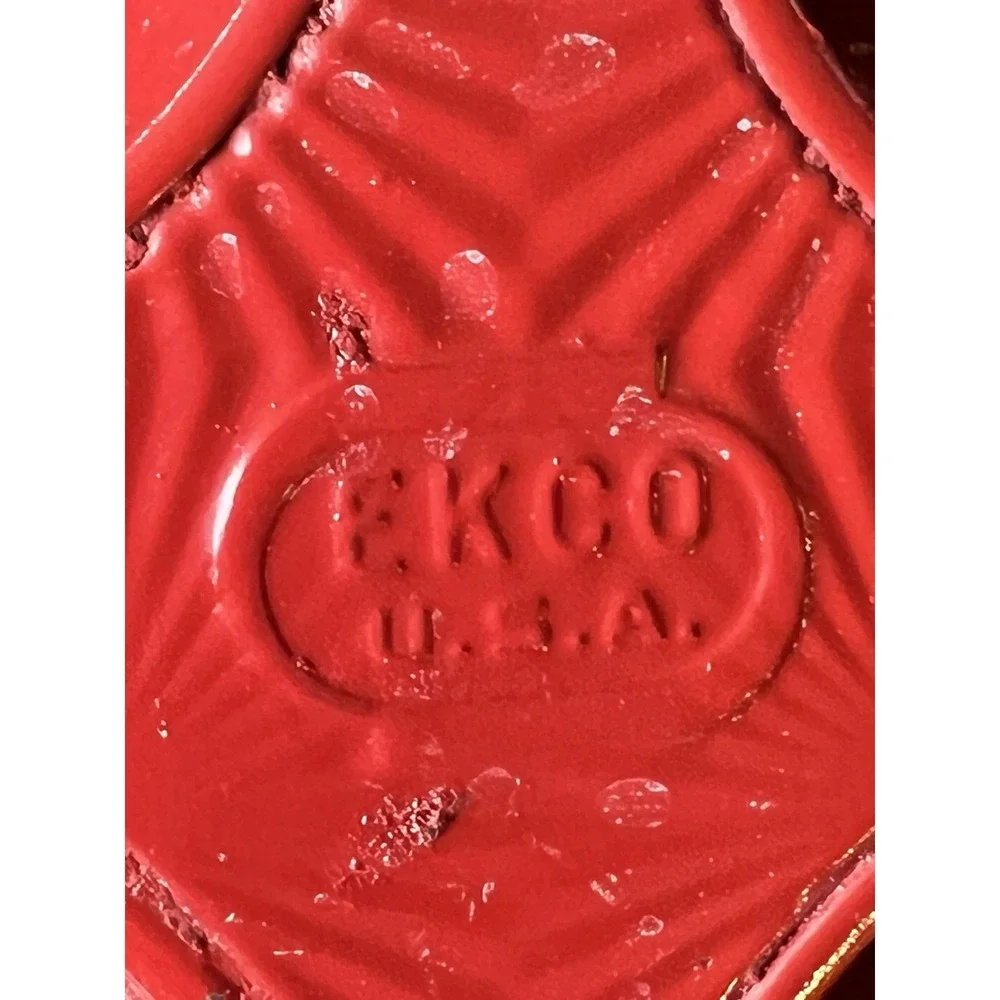 EKCO Ovenex H-120-12 Red Enamel 12 Cup Muffin Cupcake Pan USA Bakeware Vintage
